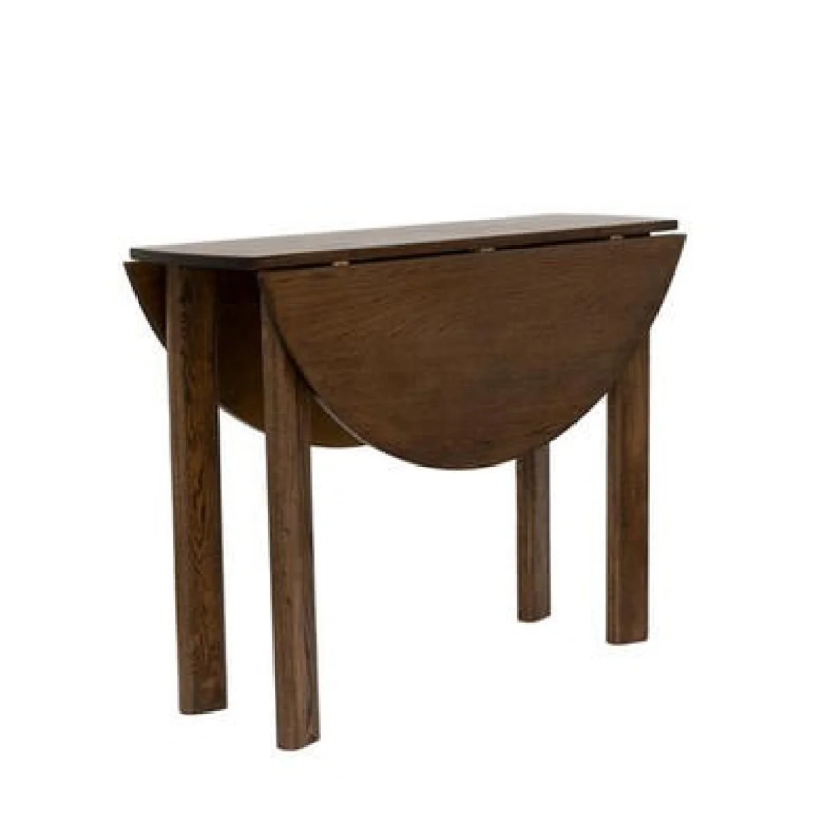 Dark Wood Folding Dining Table Set with 2 Beige Fabric Curved Back Dining Chairs - Nell – image 6