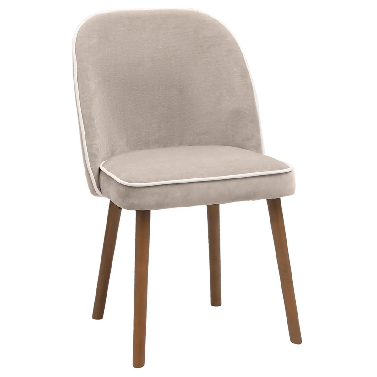 Dark Wood Folding Dining Table Set with 2 Beige Fabric Curved Back Dining Chairs - Nell – image 7
