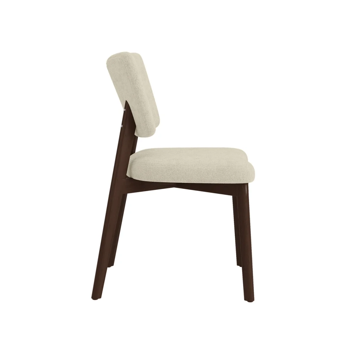 Dark Wood Folding Dining Table Set with 2 Beige Fabric Curved Back Dining Chairs - Nell – image 10