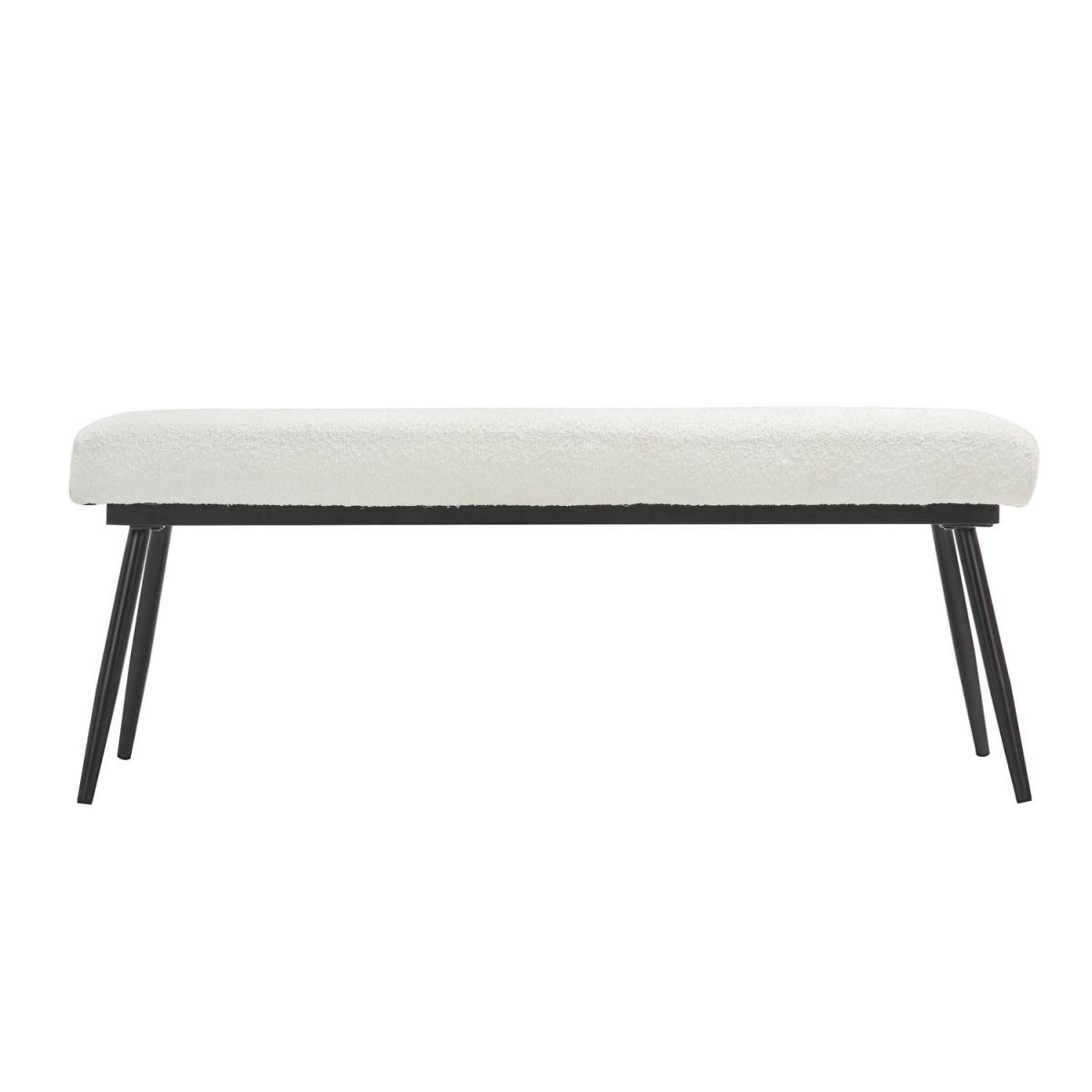 Glass Dining Table with 2 Cream Boucle Dining Chairs & 1 Dining Bench - Seats 4 - Dax – image 5