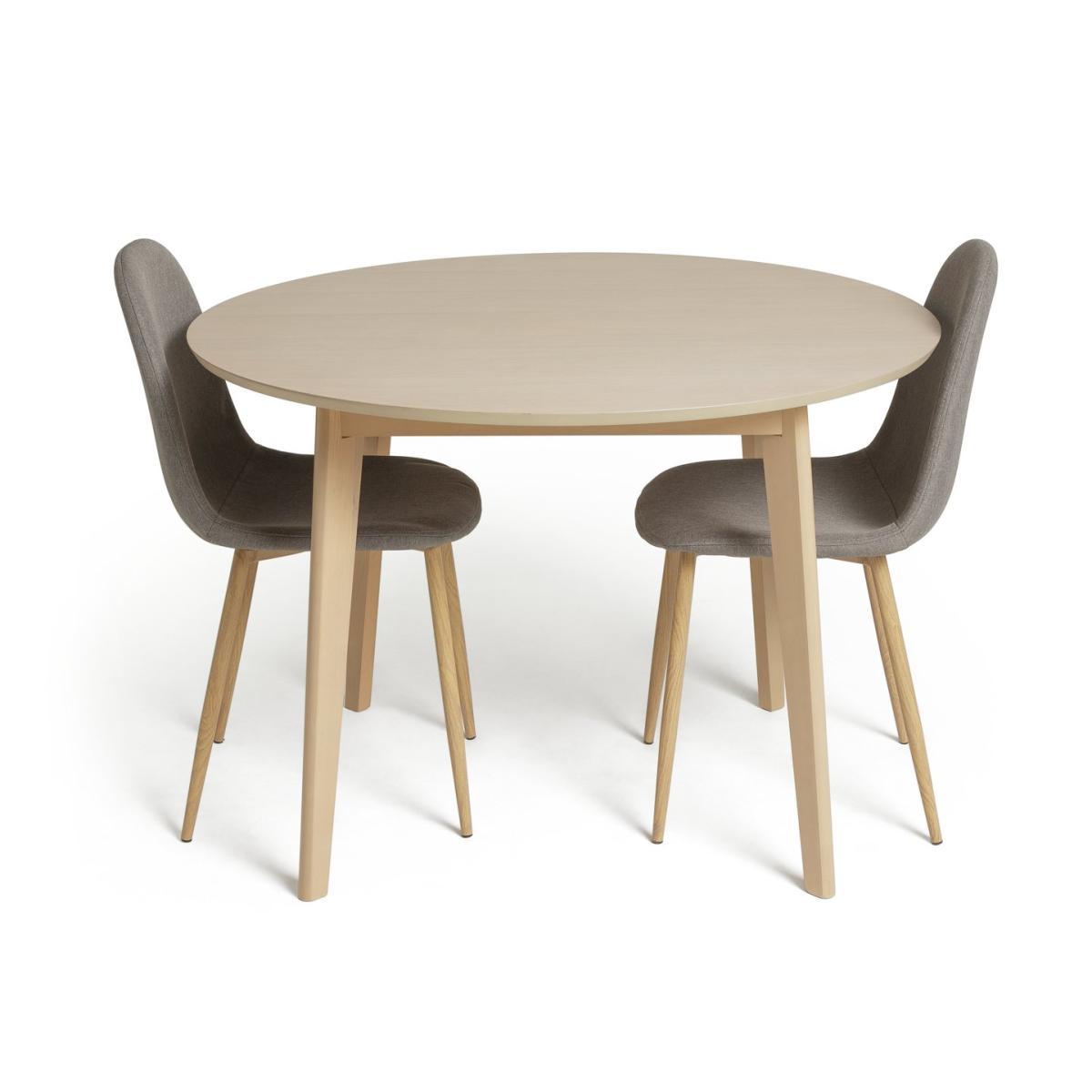 Habitat Skandi Oak Round Table and 2 Beni Grey Chairs – image 5