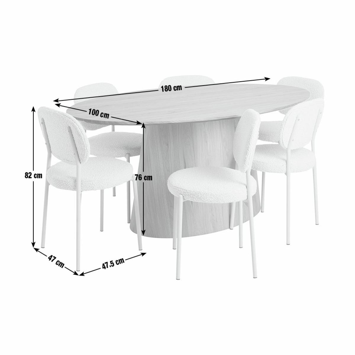 Habitat Pierce Natural Dining Table & 6 White Chairs – image 10