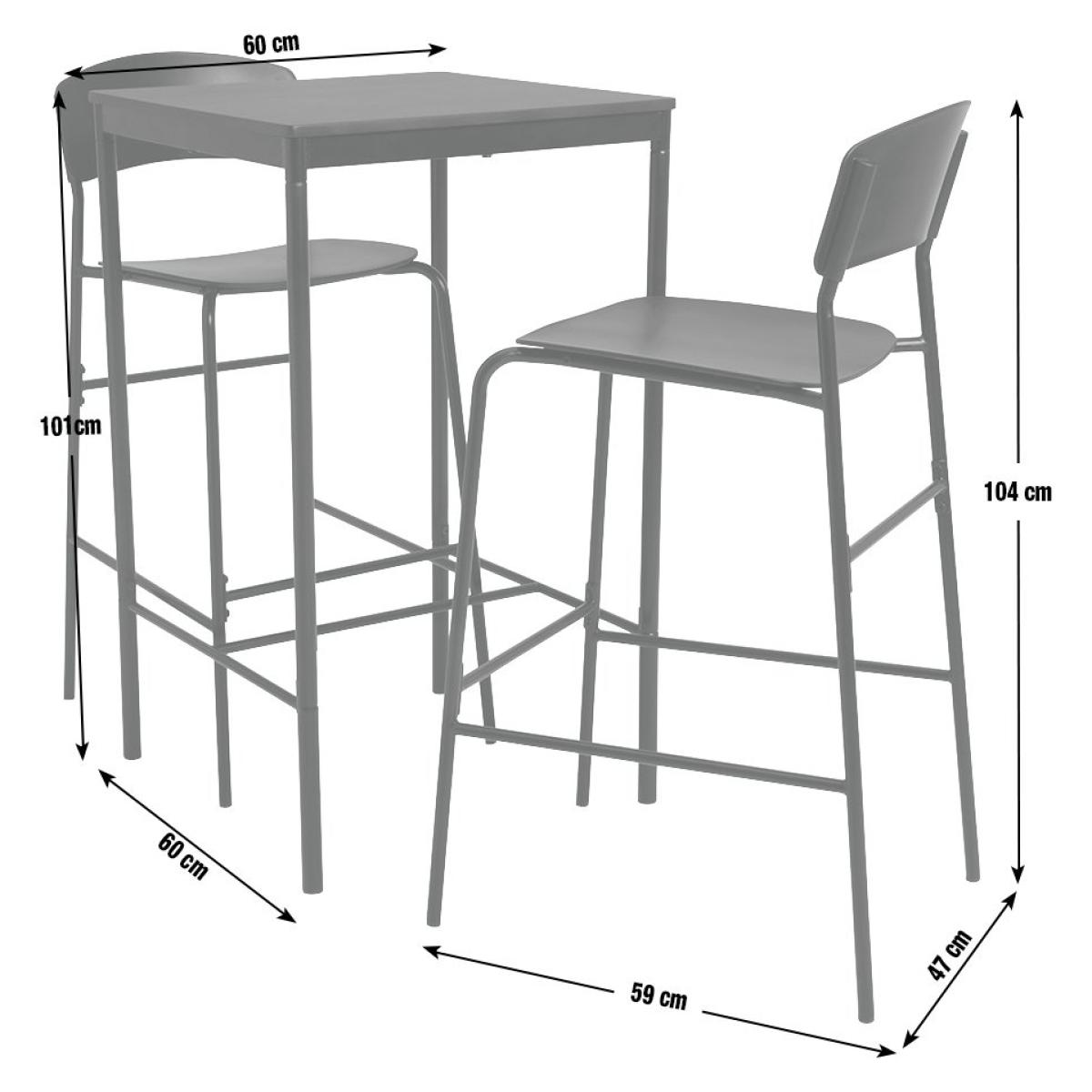 Habitat Stella Metal Bar Table & 2 Black Bar Stools – image 3