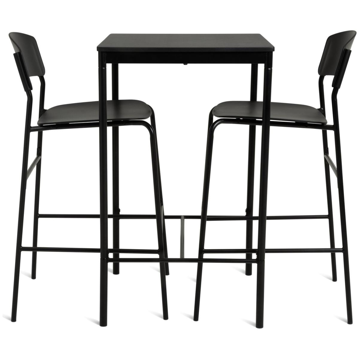 Habitat Stella Metal Bar Table & 2 Black Bar Stools – image 4