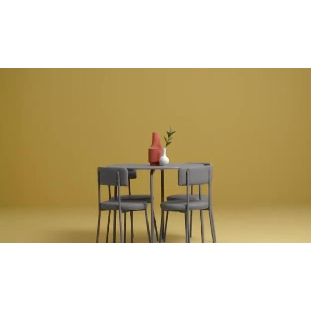 Habitat Jayla Metal Dining Table & 4 Black Chairs – image 2
