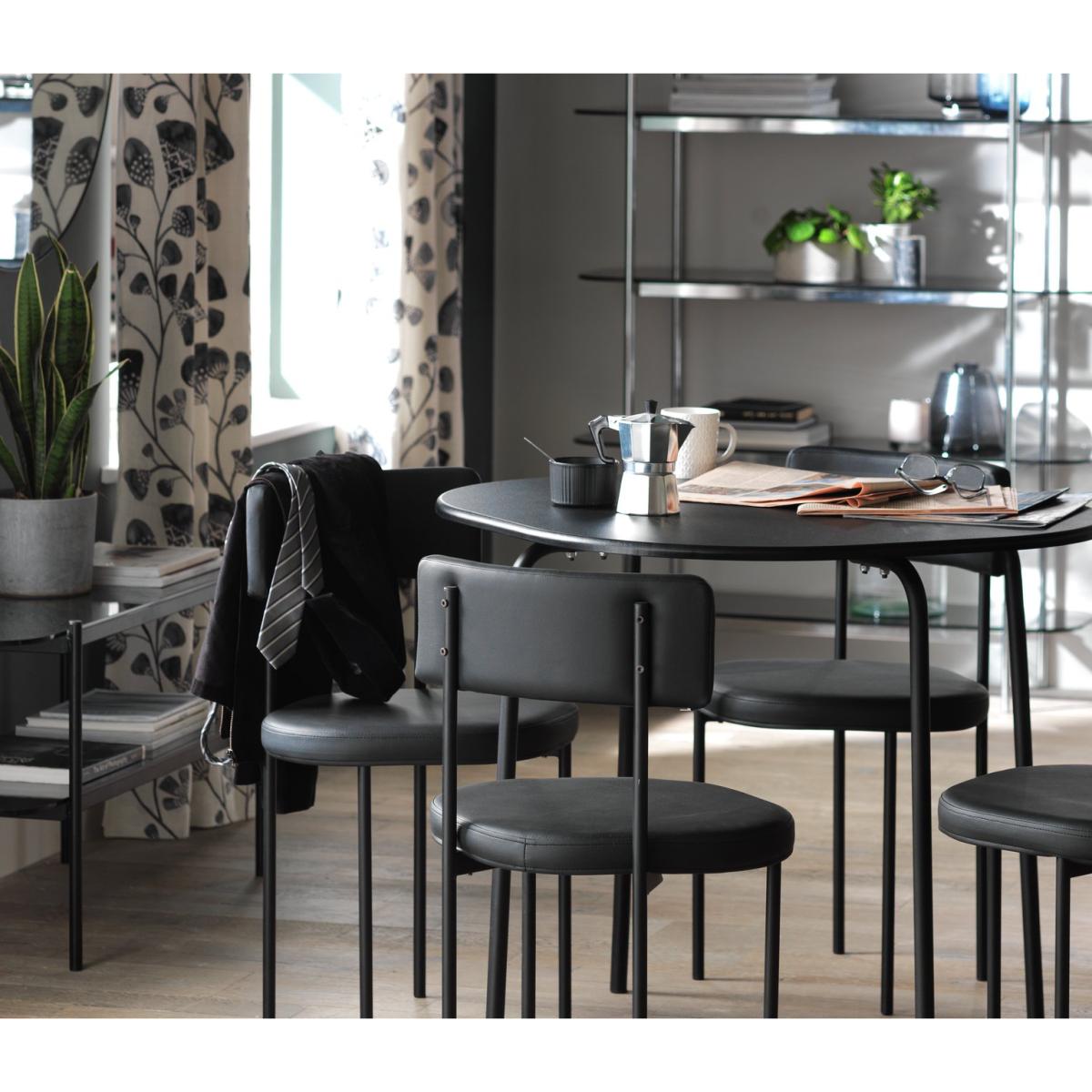 Habitat Jayla Metal Dining Table & 4 Black Chairs – image 3