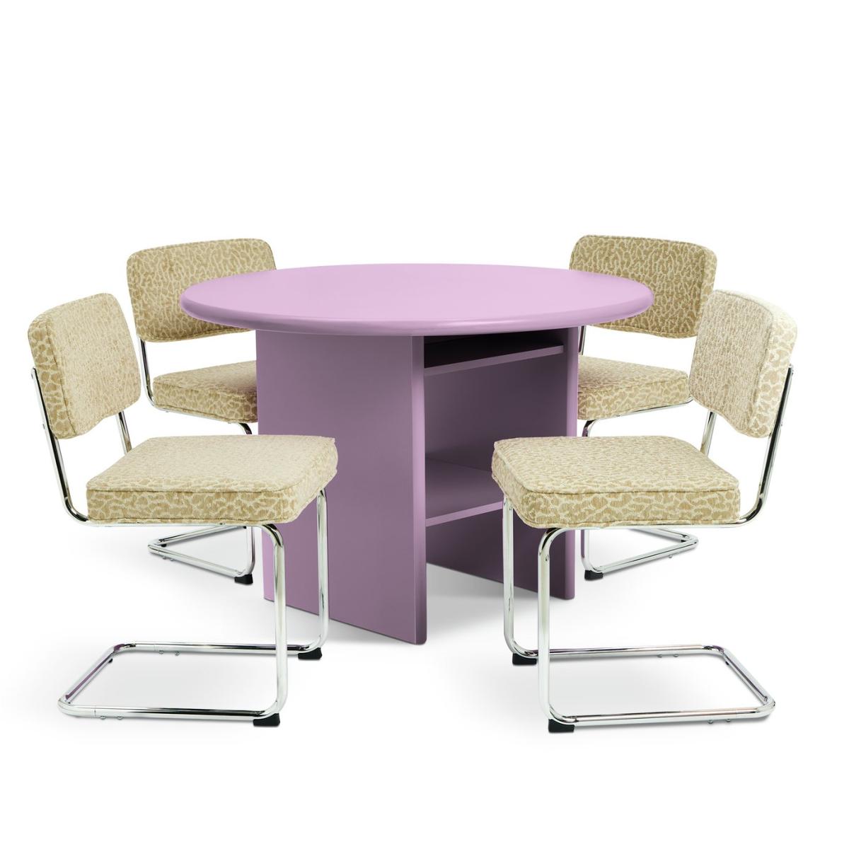 Habitat Geller Purple Dining Table & 4 Natural Chairs – image 3