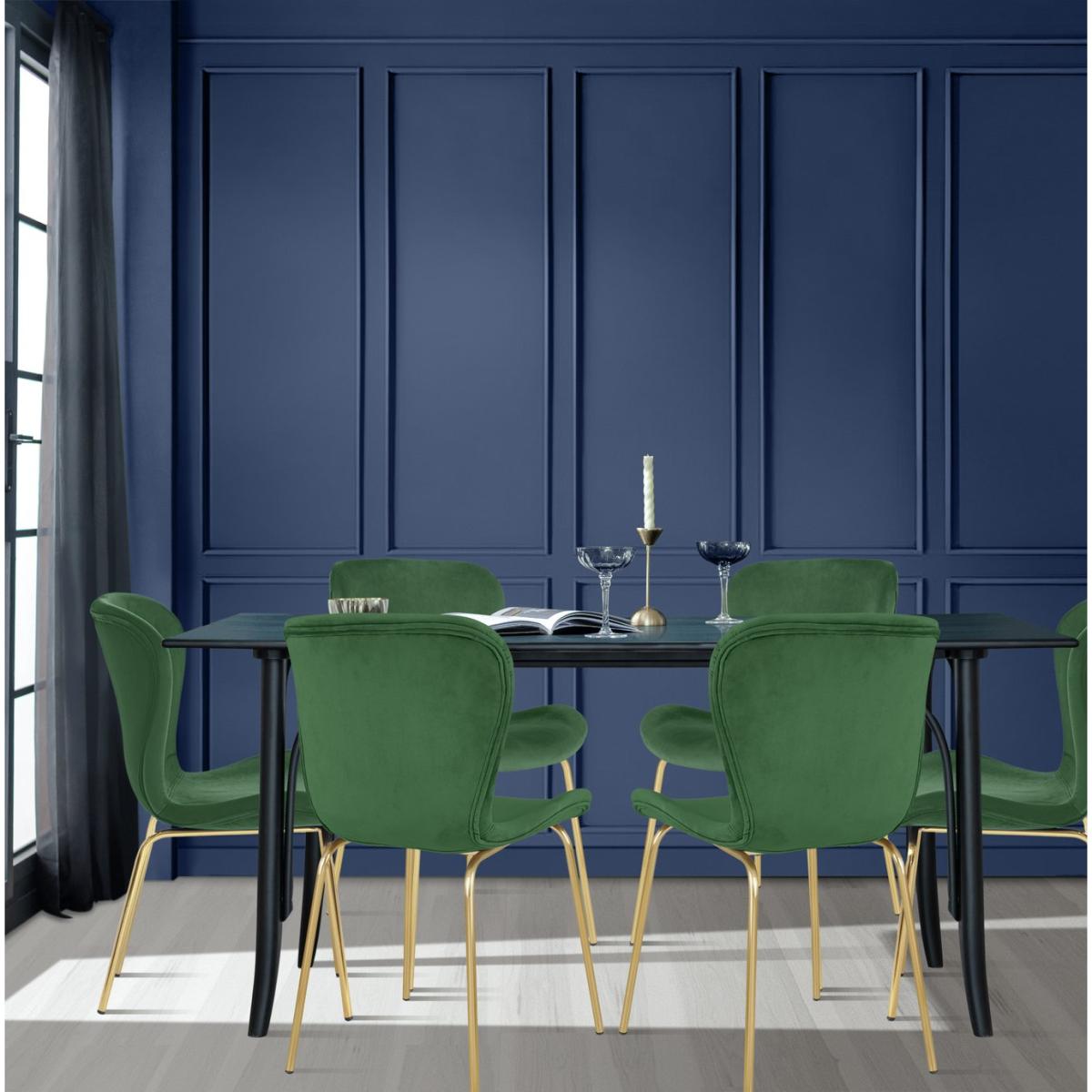 Habitat Larsa Dining Table & 6 Etta Green & Brass Chairs – image 2