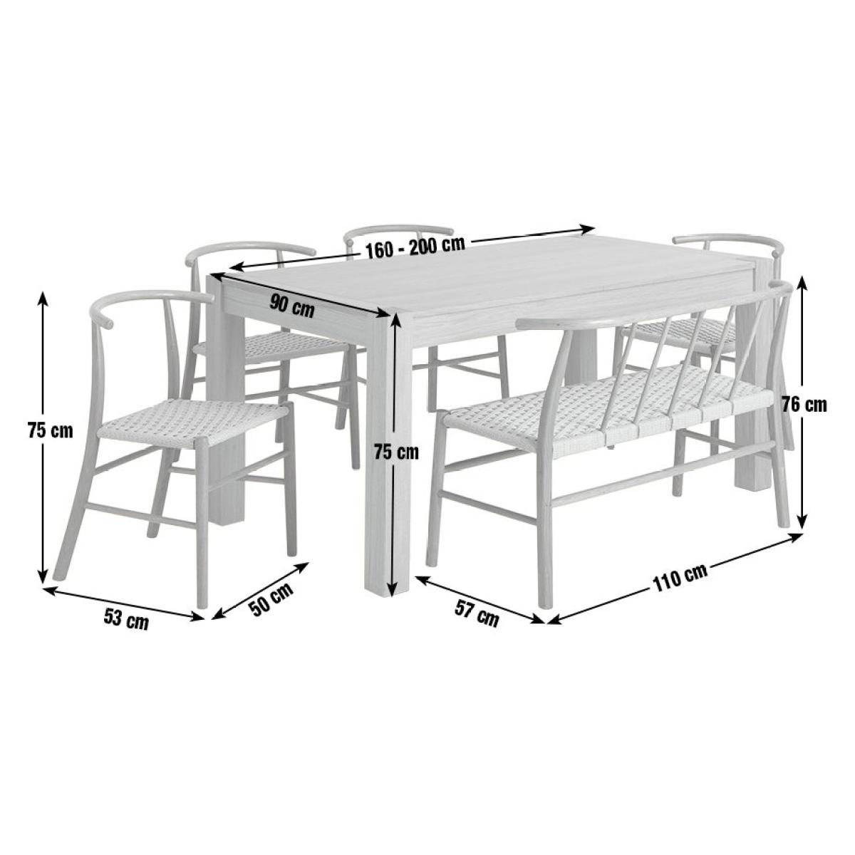 Habitat Alston Oak Dining Table, 1 Bench & 4 Oak Chairs – image 12