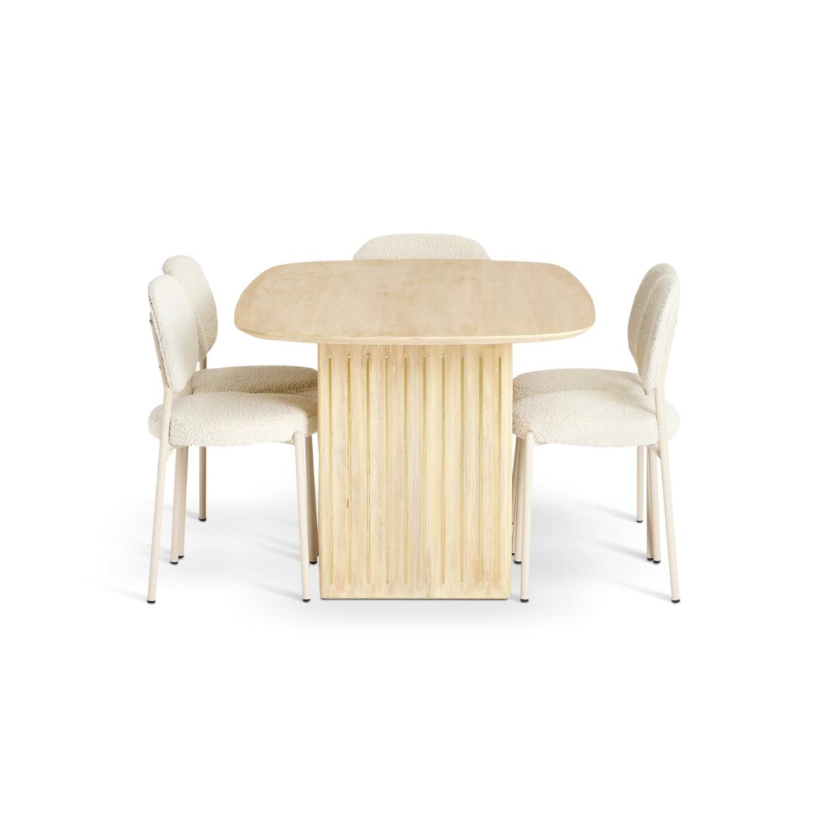Habitat Samara Natural Dining Table And 6 White Chairs – image 4