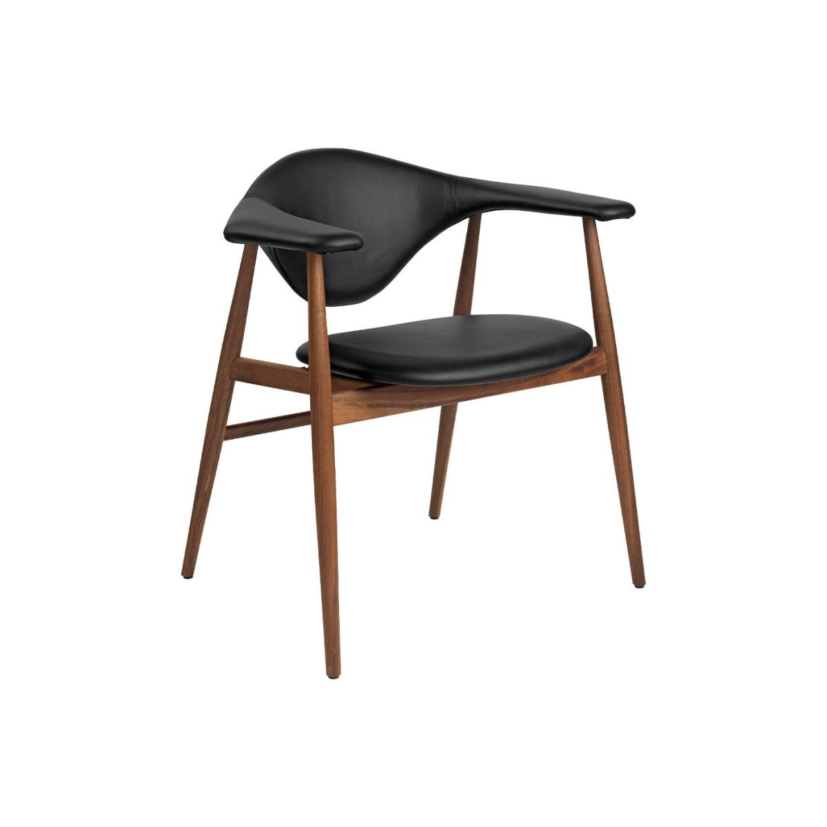 Gubi Masculo Dining Chair in Anet Black Leather and American Walnut – image 2