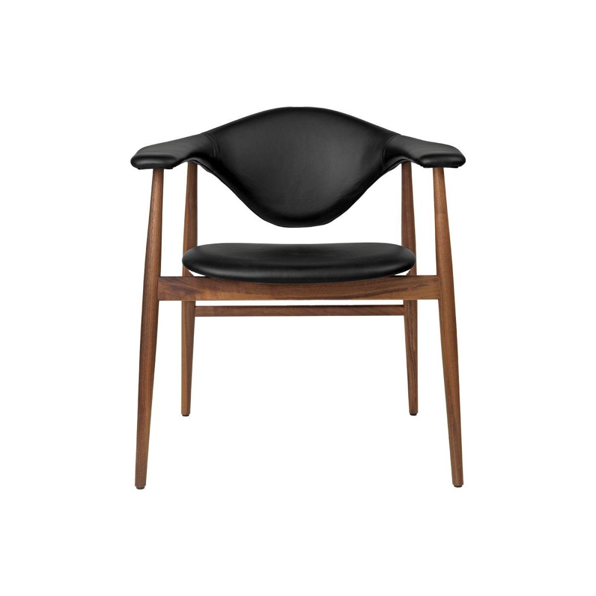 Gubi Masculo Dining Chair in Anet Black Leather and American Walnut – image 4