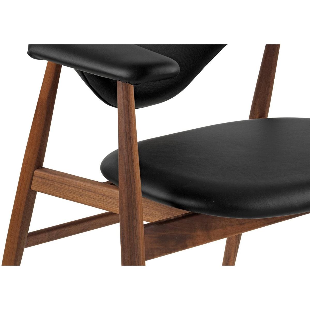 Gubi Masculo Dining Chair in Anet Black Leather and American Walnut – image 7
