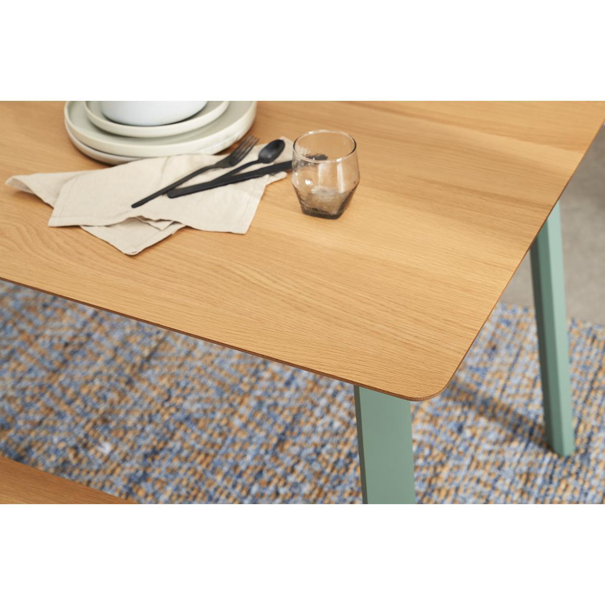 Asuna Dining Table & Bench Set, Oak & Fern Green – image 4
