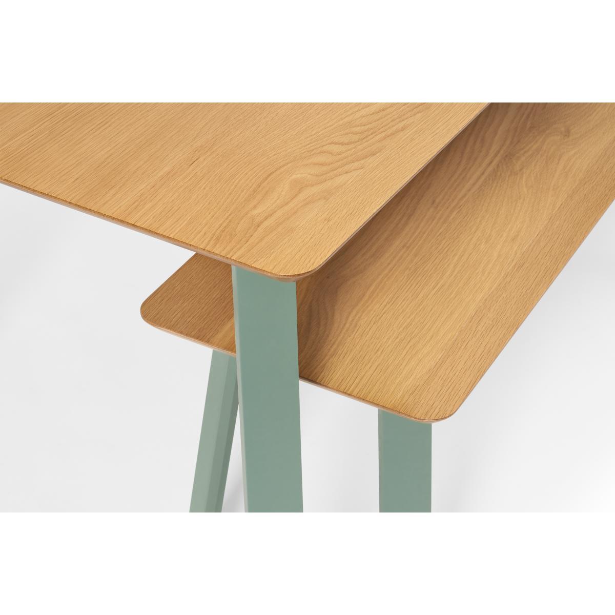 Asuna Dining Table & Bench Set, Oak & Fern Green – image 5
