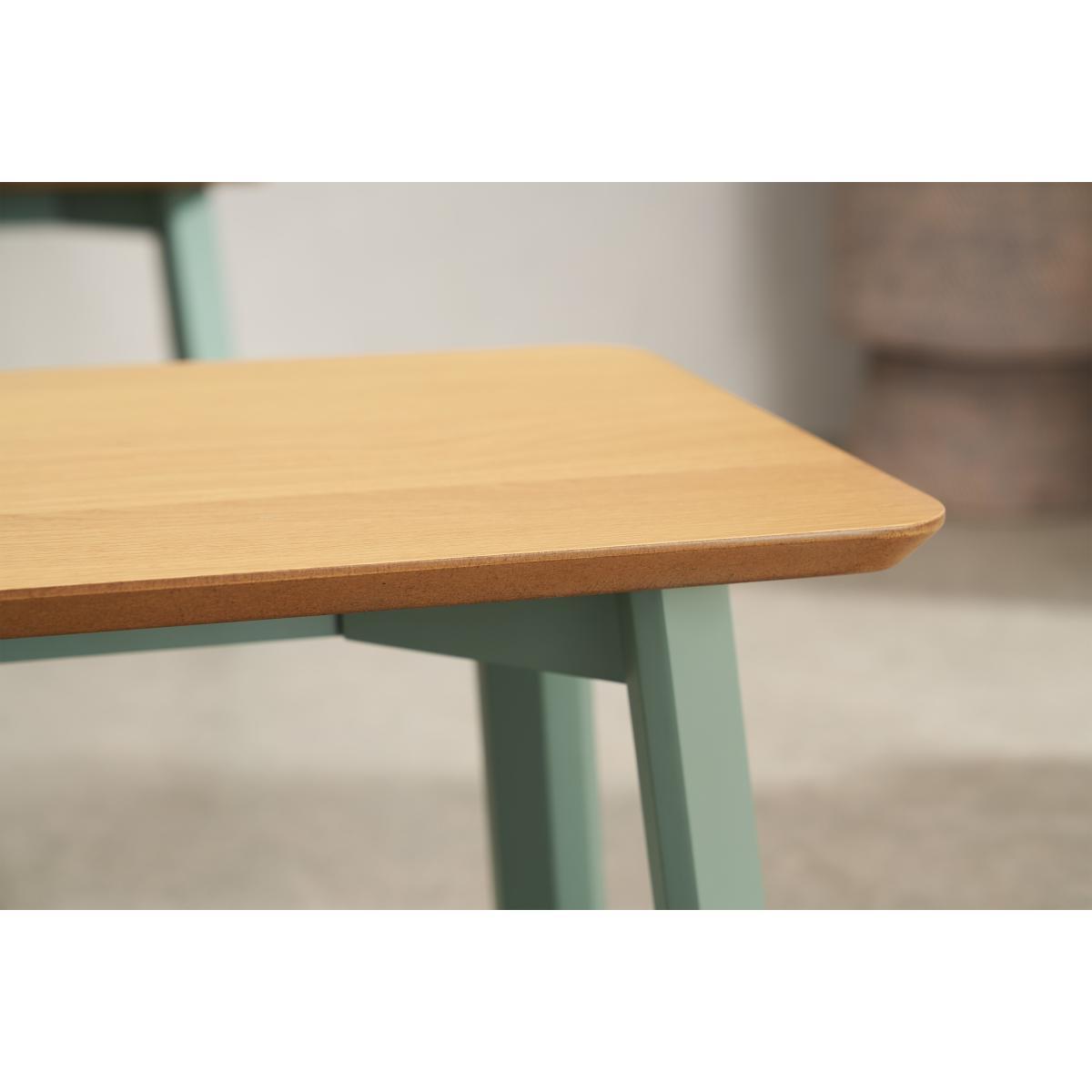 Asuna Dining Table & Bench Set, Oak & Fern Green – image 6