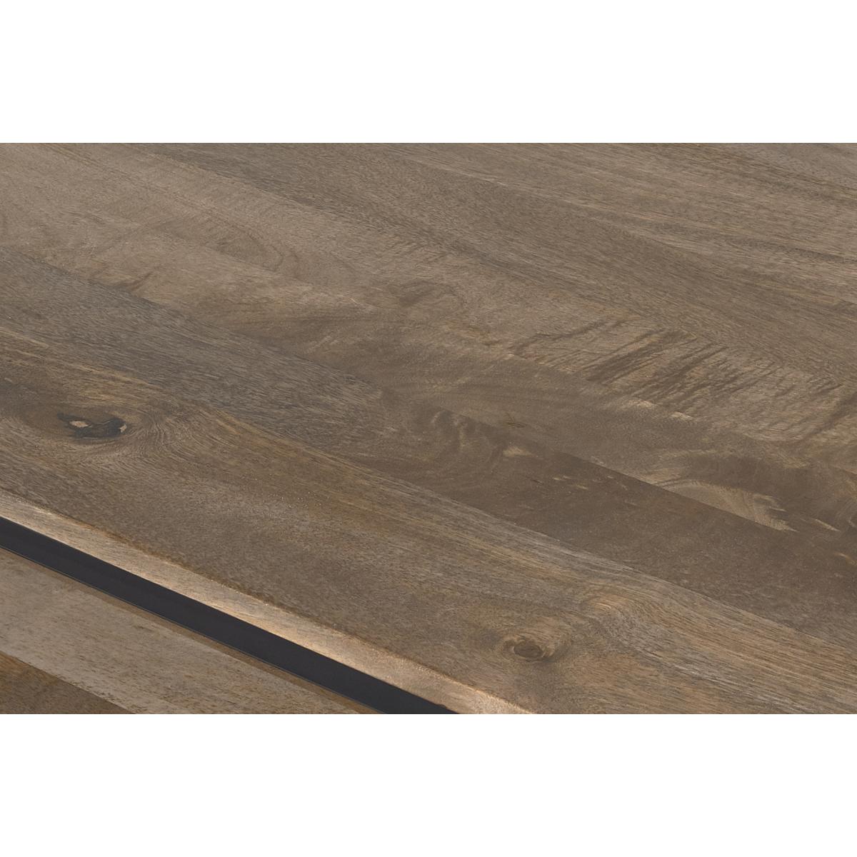 Lomond Compact Dining Table and Bench Set, Mango Wood and Black – image 6