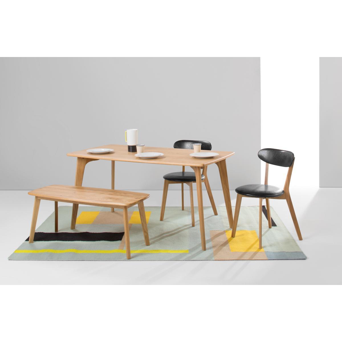 Fjord Dining Table and Bench Set, Oak – image 3