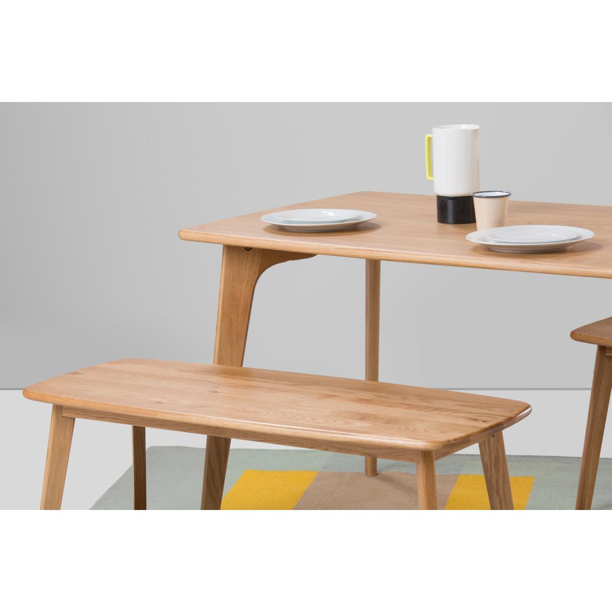 Fjord Dining Table and Bench Set, Oak – image 6