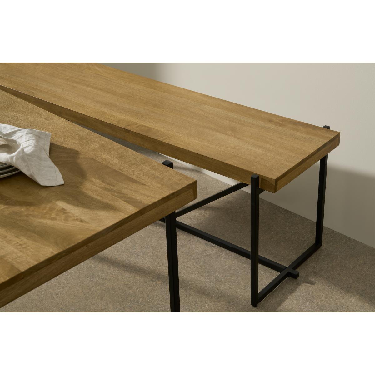 Morland Dining Table & Bench Set, Light Mango Wood – image 5