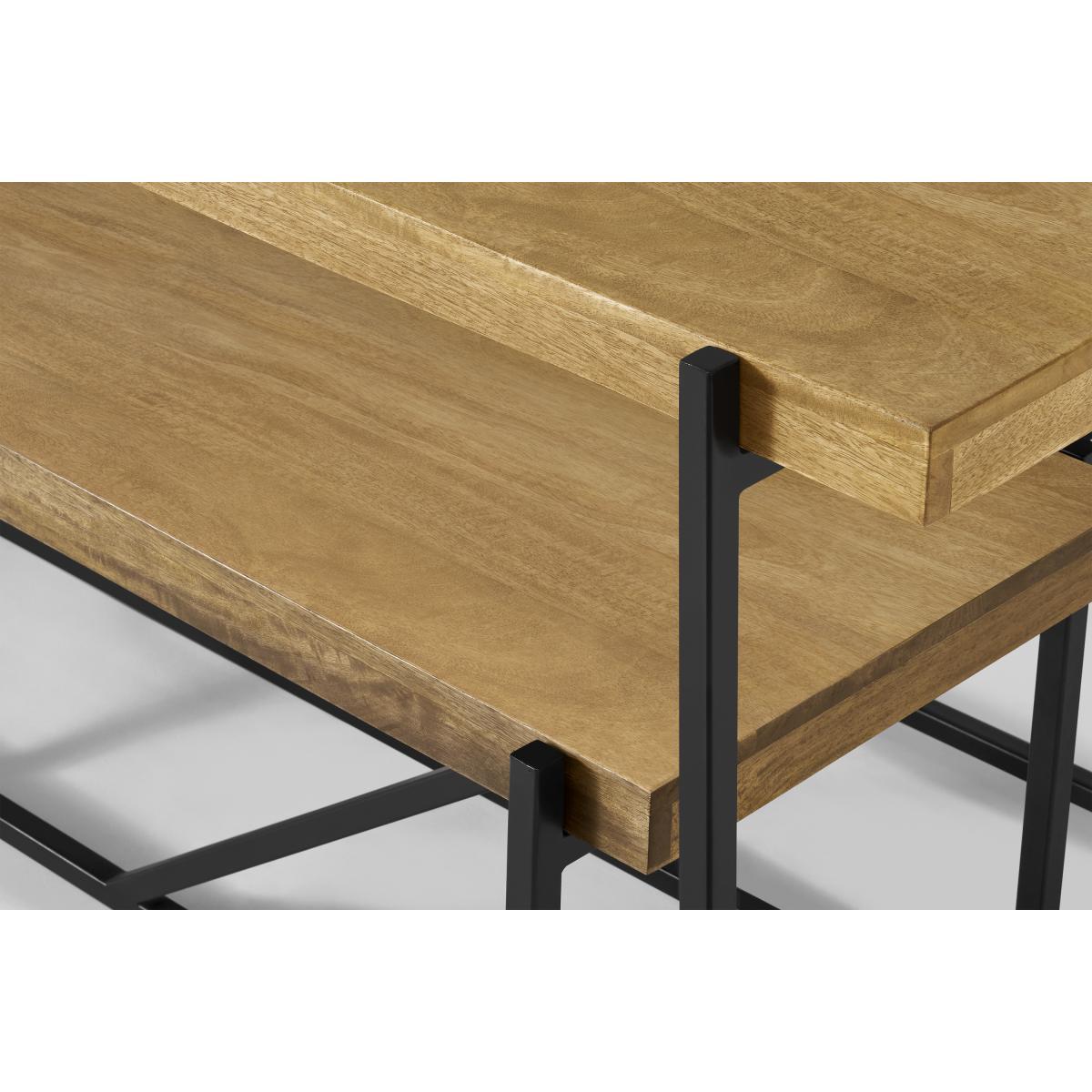 Morland Dining Table & Bench Set, Light Mango Wood – image 6