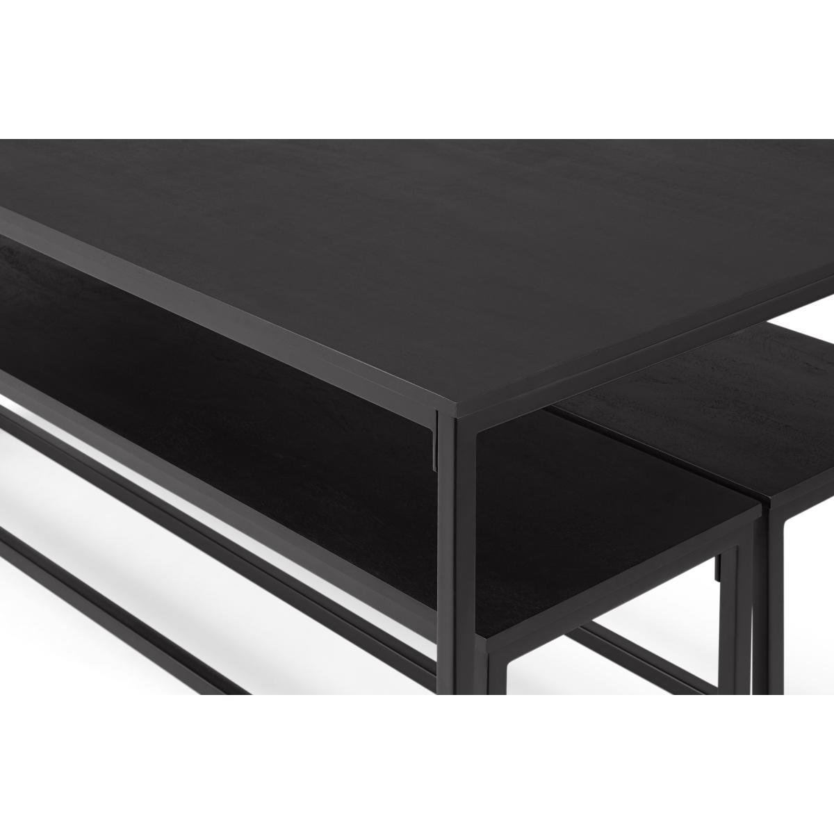 Lomond Dining Table and Bench Set, Brushed Charcoal & Black Mango Wood – image 5