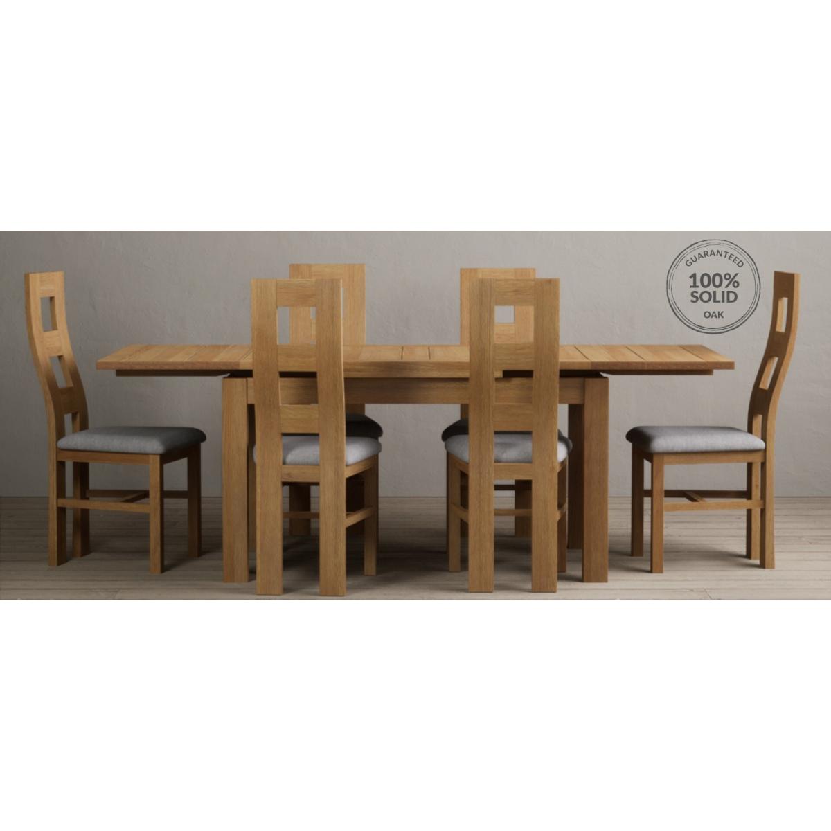 Extending Hampshire 140cm Solid Oak Dining Table With 10 Oak X Back Chairs – image 41