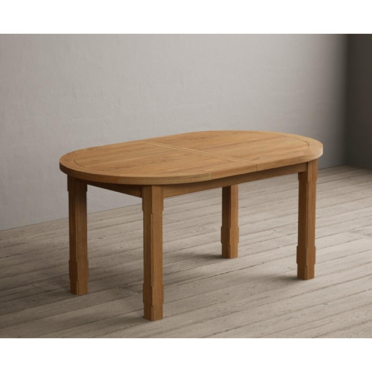 Extending Caversham Oak Oval Dining Table with 8 Brown Natural Solid Oak Chairs – image 59