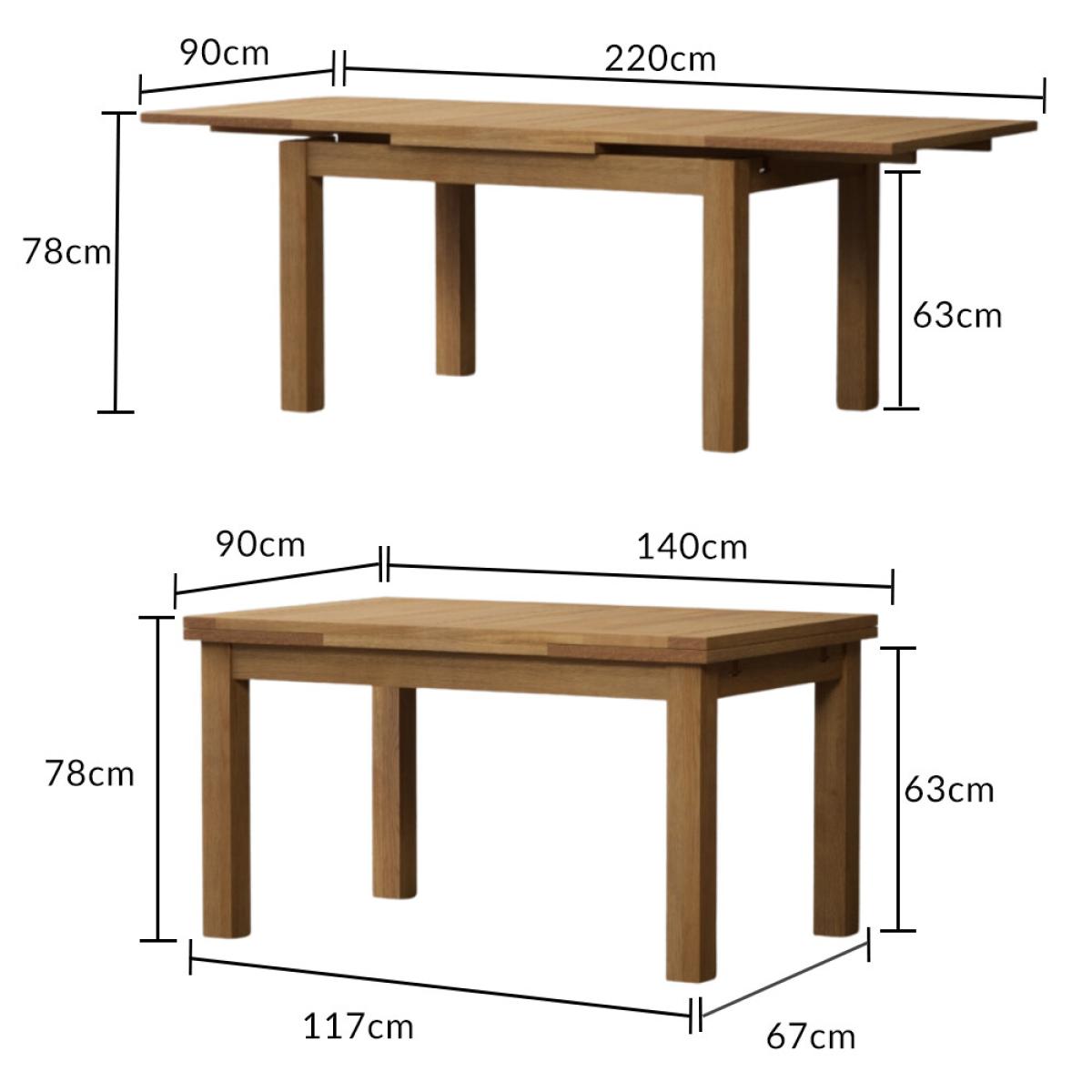 Extending Hampshire 140cm Solid Oak Dining Table With 8 Blue Flow Back Chairs – image 42