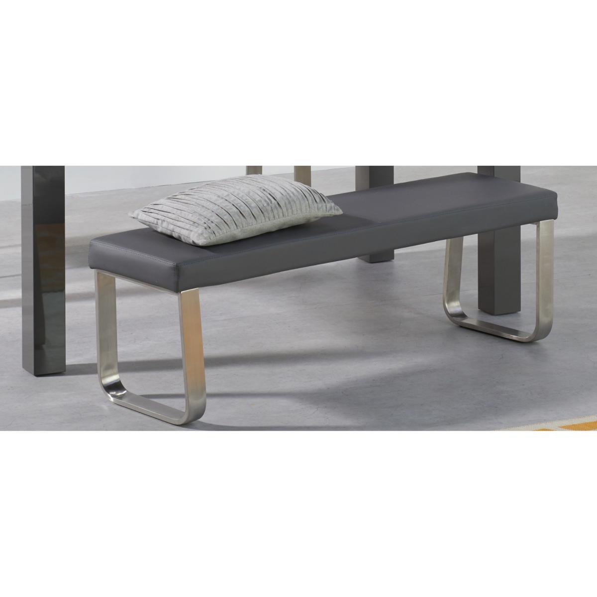 Atlanta 160cm White High Gloss Dining Table with 4 Grey Austin Chairs with 1 Grey Bench – image 25