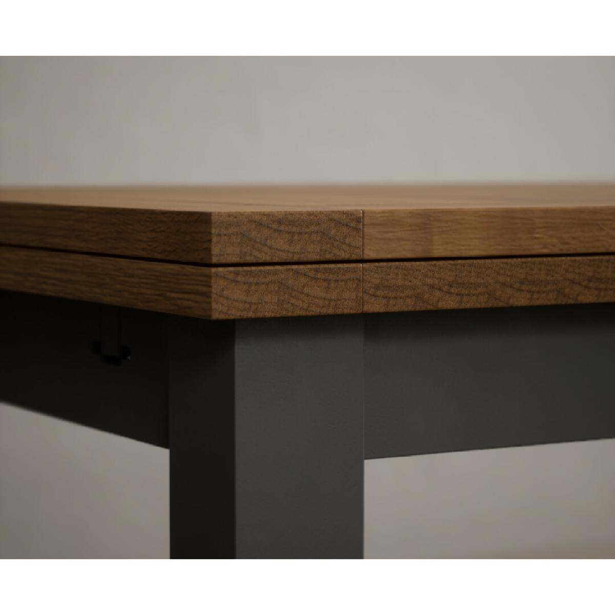 Hampshire 140cm Oak and Charcoal Grey Extending Dining Table With 8 Light Grey Flow Back Chairs – image 29