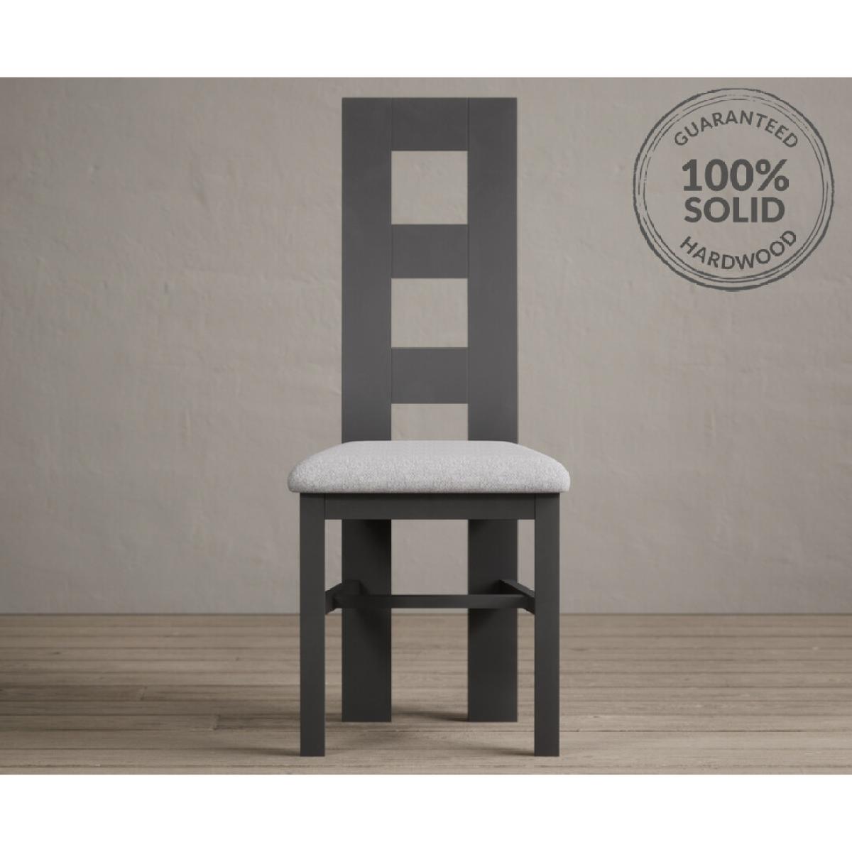 Hampshire 140cm Oak and Charcoal Grey Extending Dining Table With 8 Light Grey Flow Back Chairs – image 9