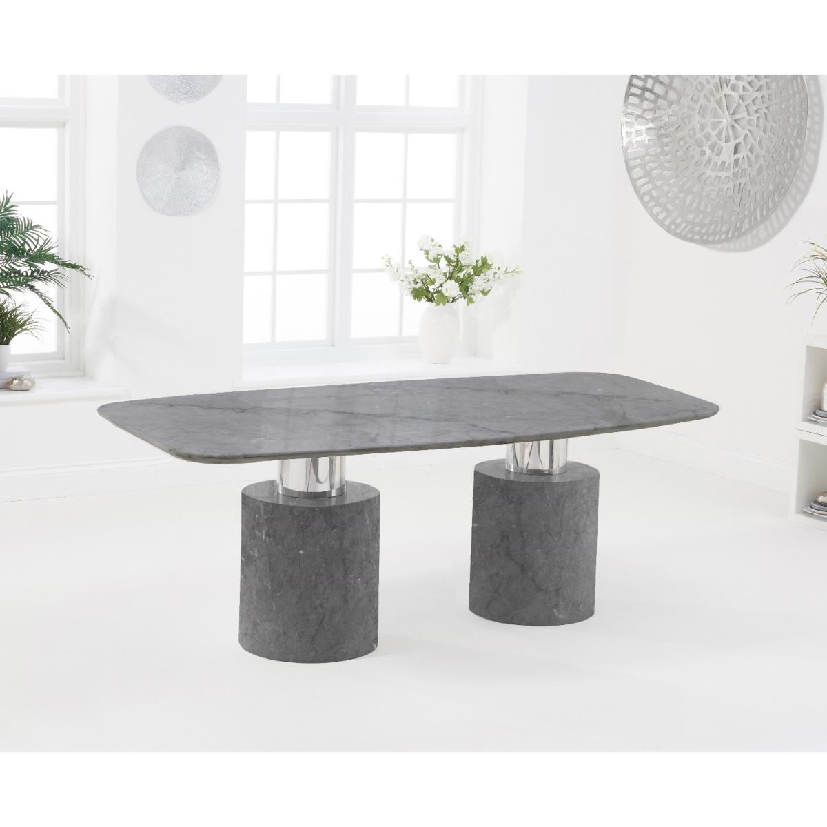 Antonio 180cm Grey Marble Table With 4 Grey Lorenzo Chairs – image 3