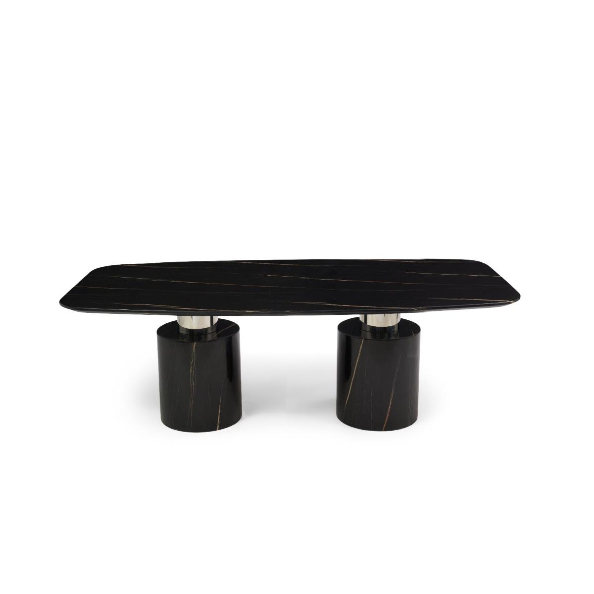 Antonio 220cm Black Marble Dining Table with Angelica Chairs - Black, 6 Chairs – image 6