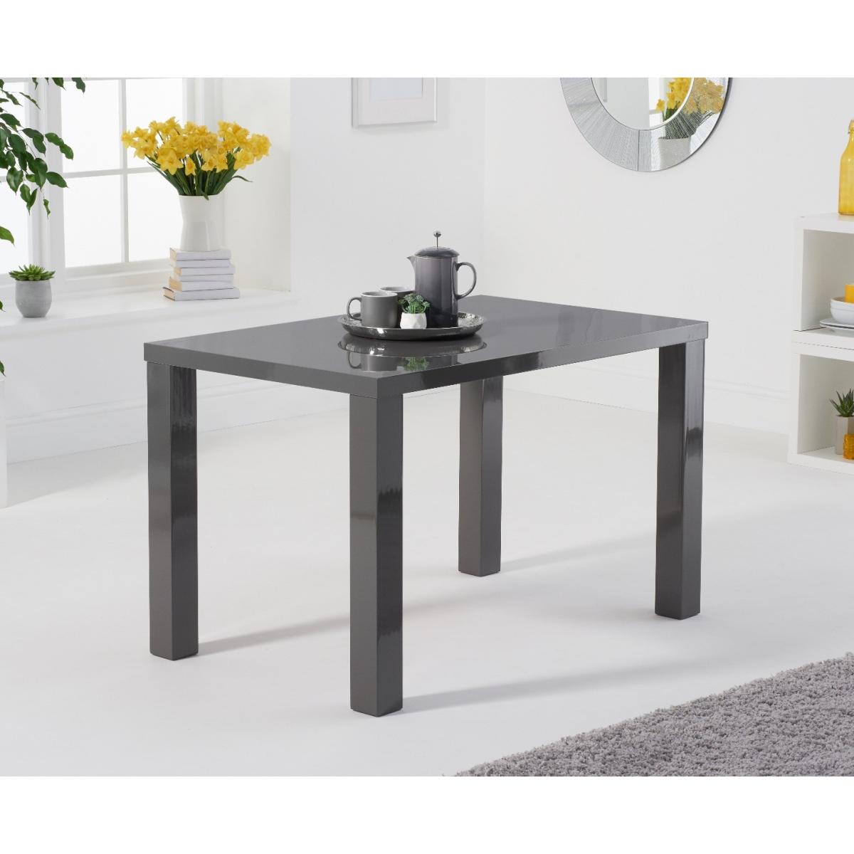 Atlanta 120cm Dark Grey High Gloss Table With 6 Grey Enzo Velvet Chairs – image 3