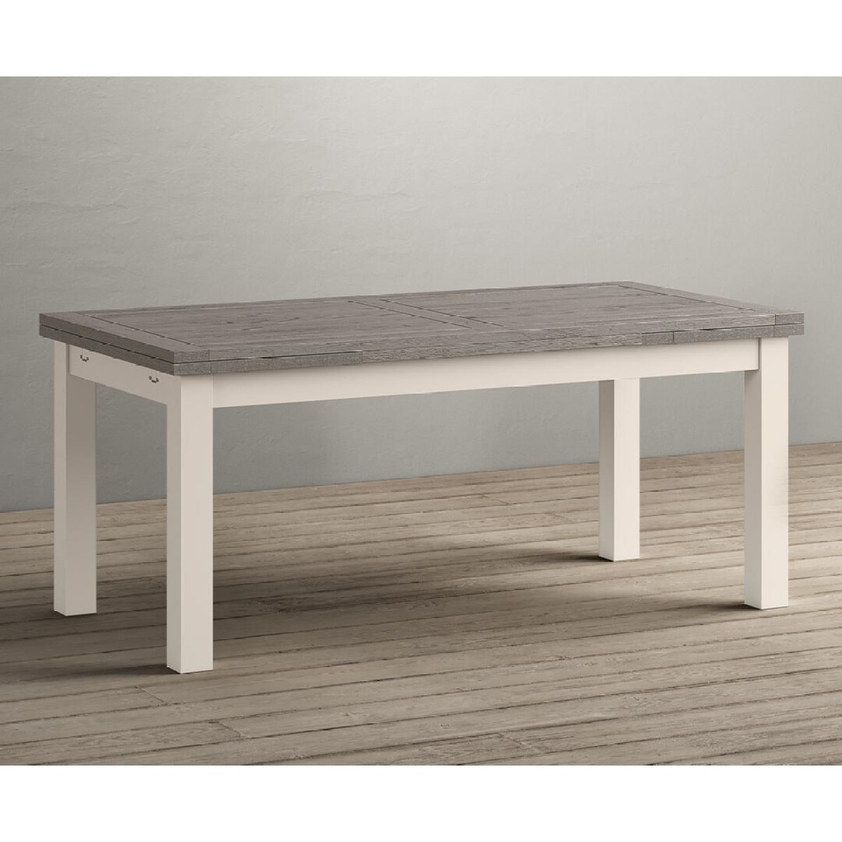 Extending Dartmouth 180cm Oak and Soft White Painted Dining Table With 8 Flow Back Chairs – image 6