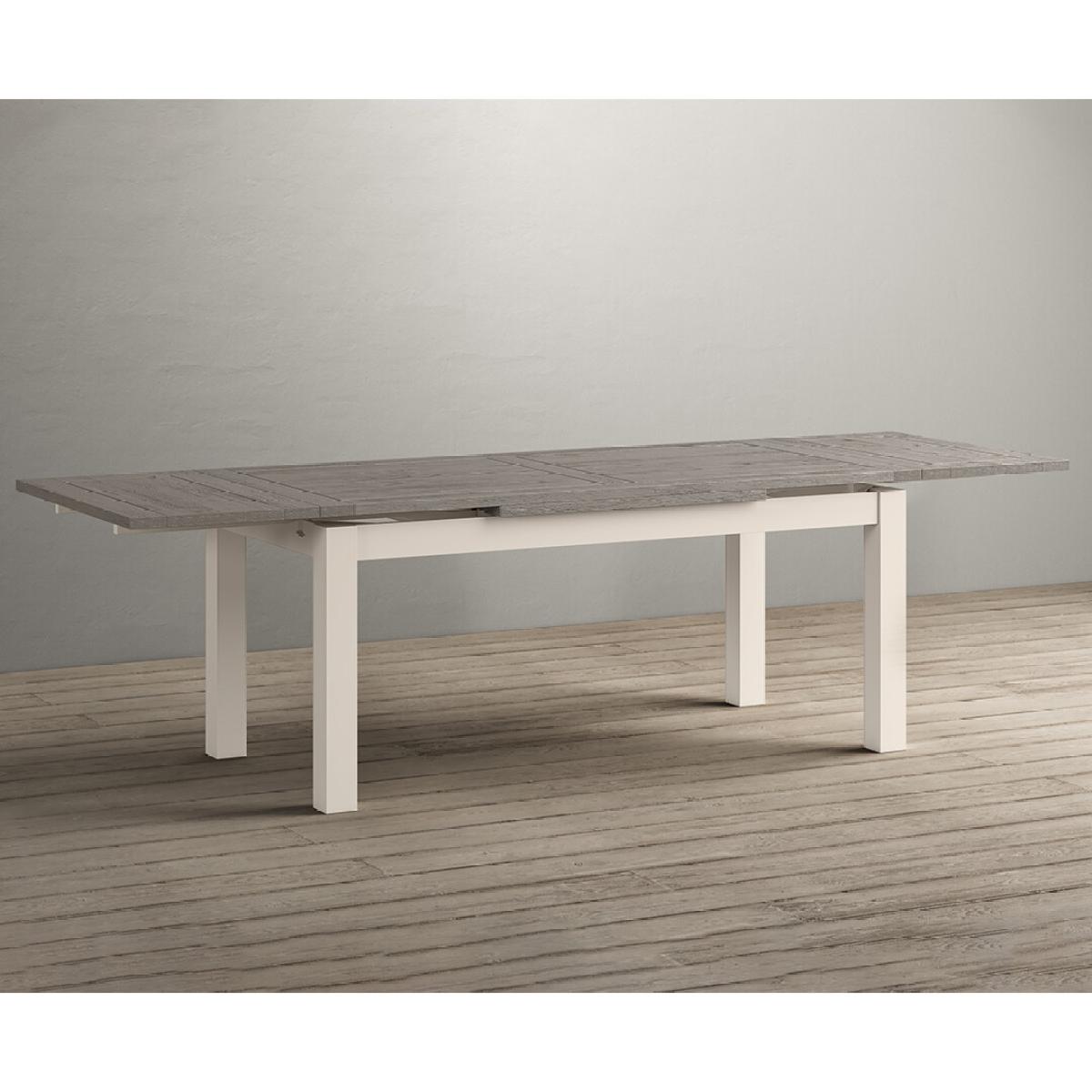 Extending Dartmouth 180cm Oak and Soft White Painted Dining Table With 8 Flow Back Chairs – image 7
