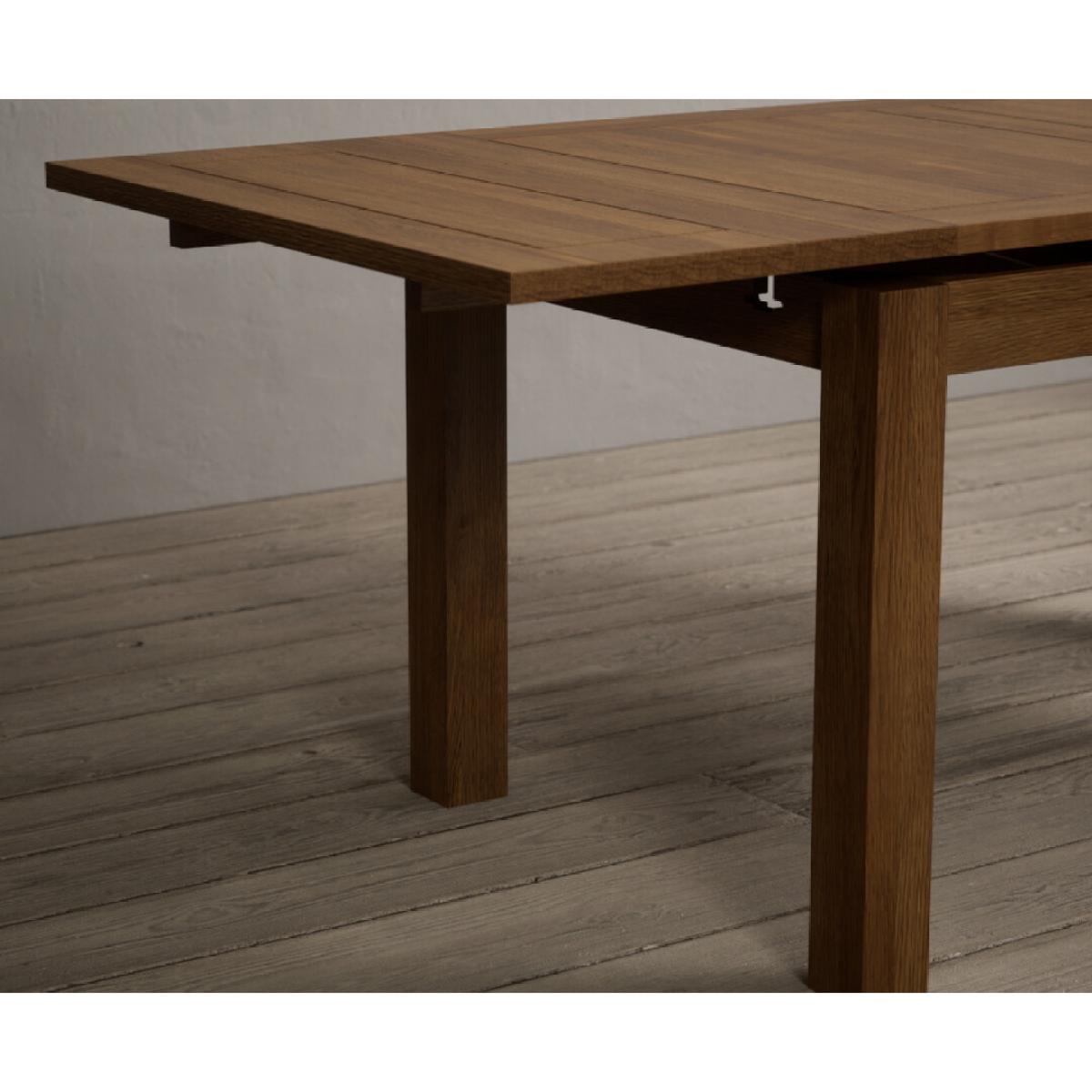 Extending Buxton 180cm Rustic Solid Oak Dining Table with 6 Charcoal Grey Chairs – image 19