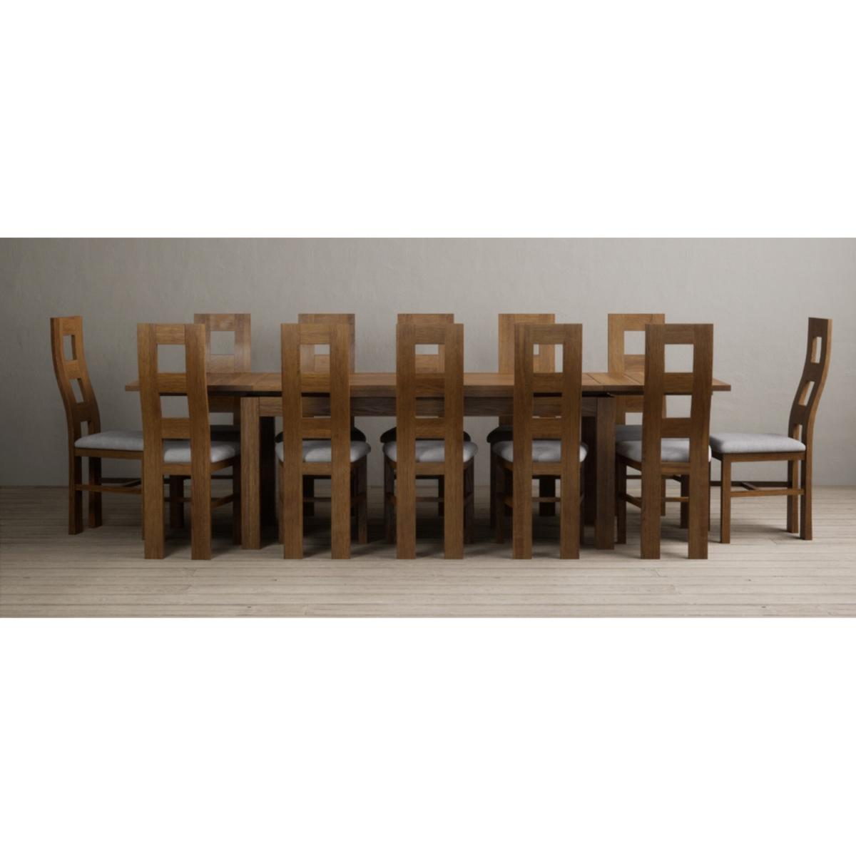 Extending Buxton 180cm Rustic Solid Oak Dining Table with 6 Charcoal Grey Chairs – image 8