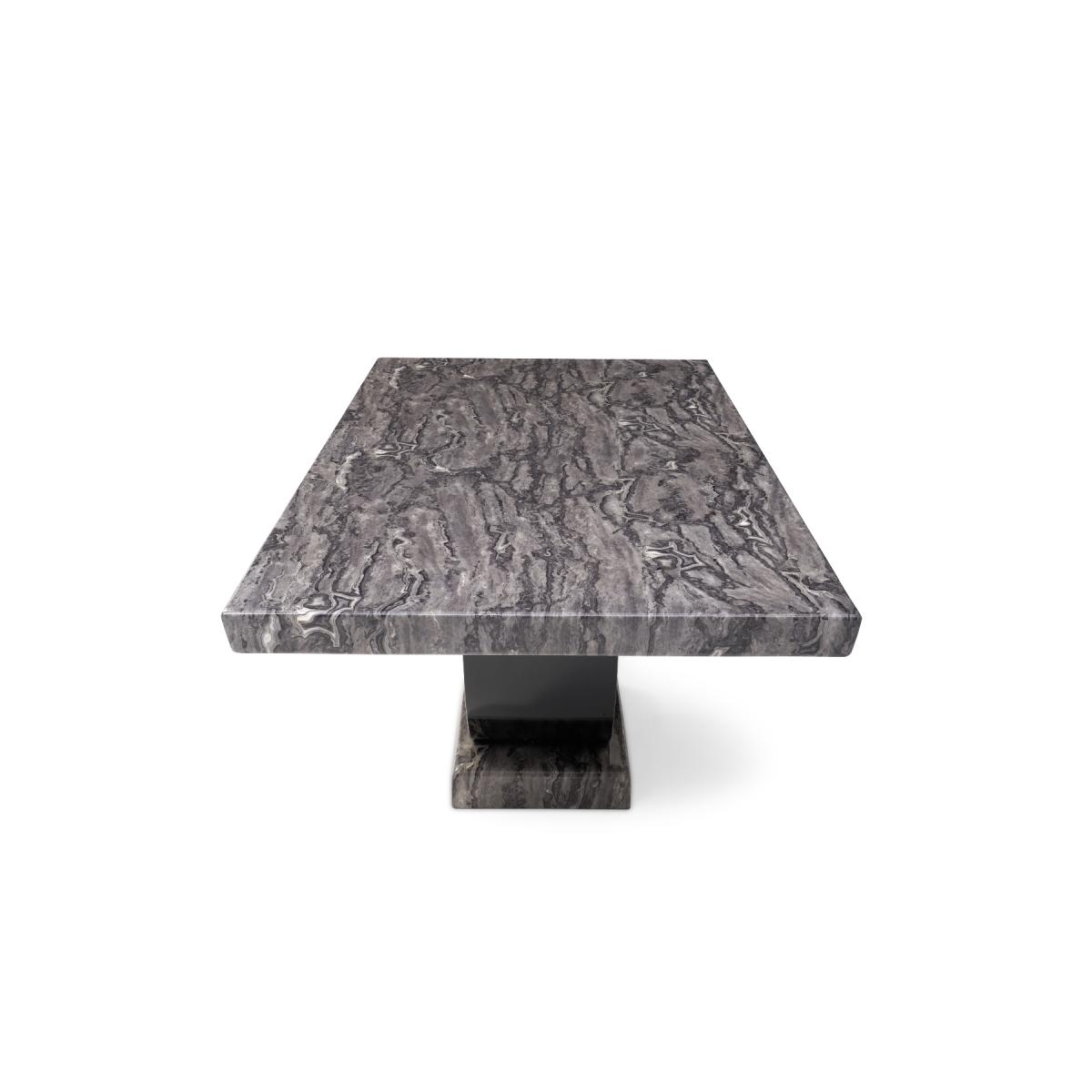 Novara 200cm Dark Grey Pedestal Marble Dining Table with 12 Cream Sophia Chairs – image 7