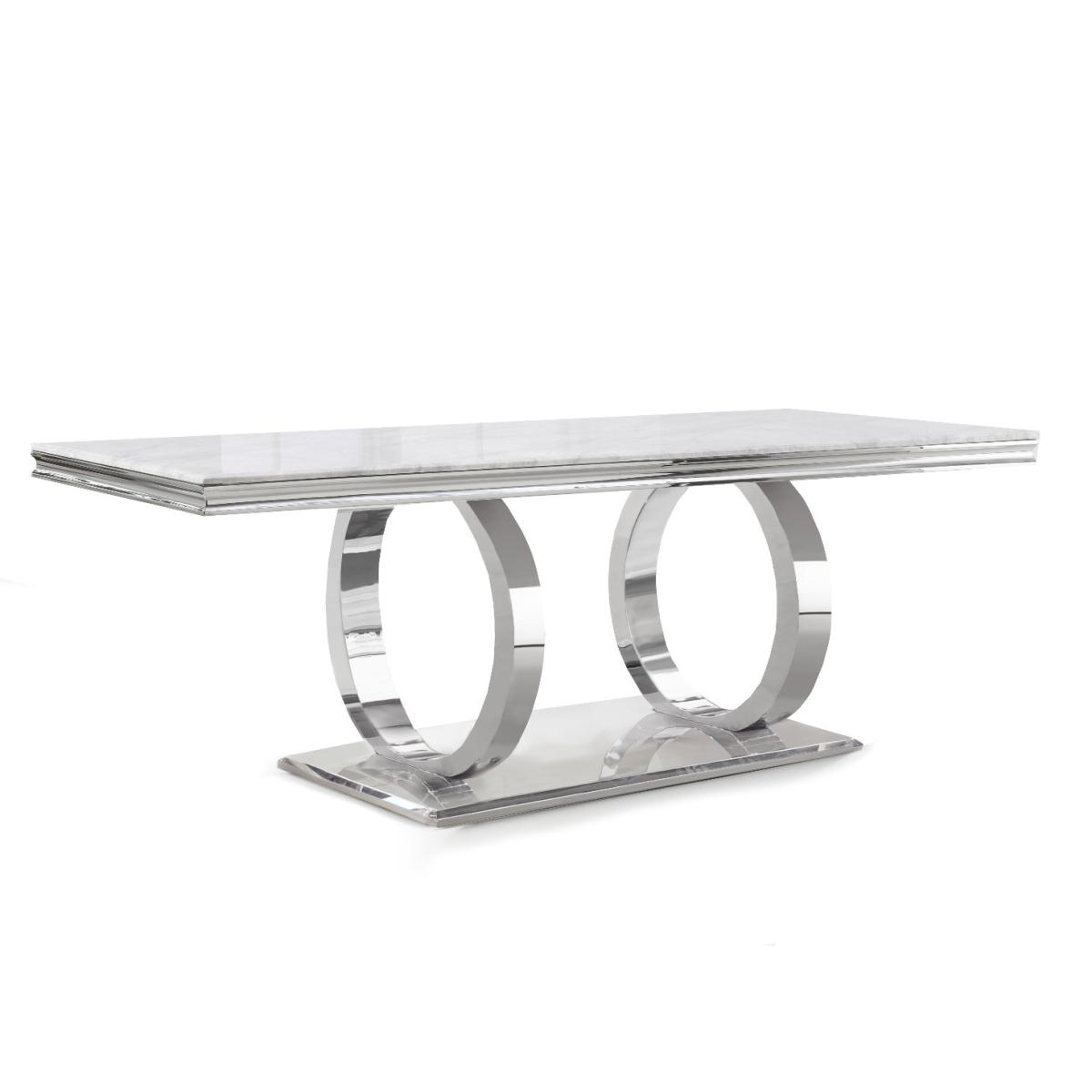 Harlow 180cm Marble Dining Table with Talia Velvet Chairs and Fitzrovia Bench - Grey, 2 Chairs – image 10