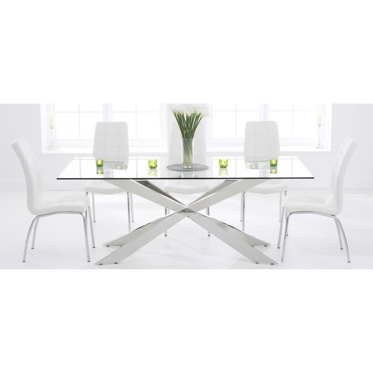 Juniper 160cm Glass Dining Table With 4 Black Enzo Chairs – image 16