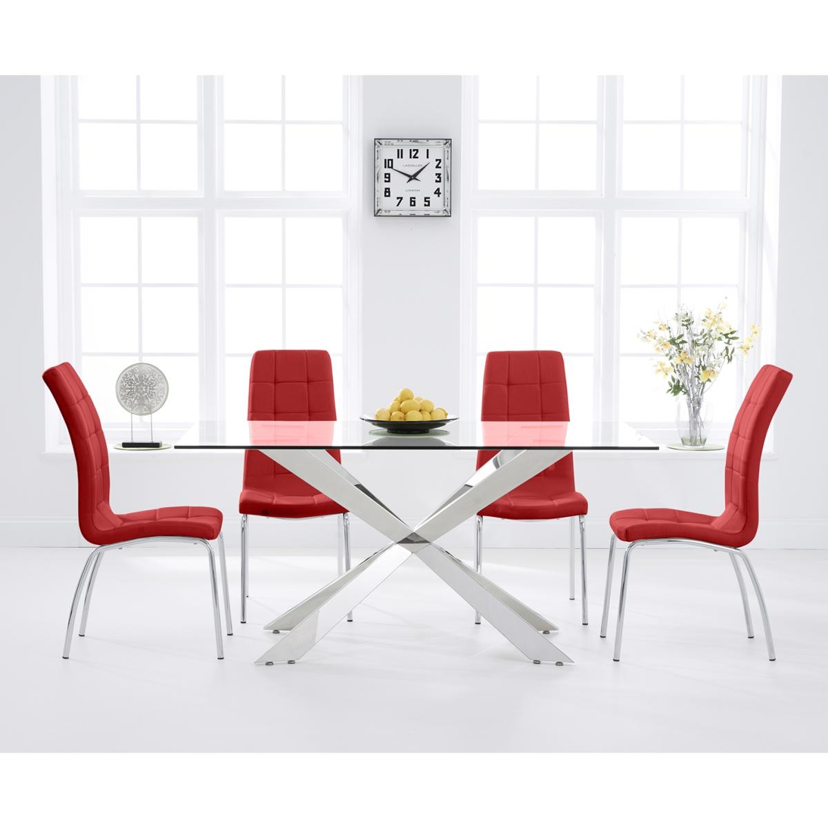Juniper 160cm Glass Dining Table With 4 Black Enzo Chairs – image 5
