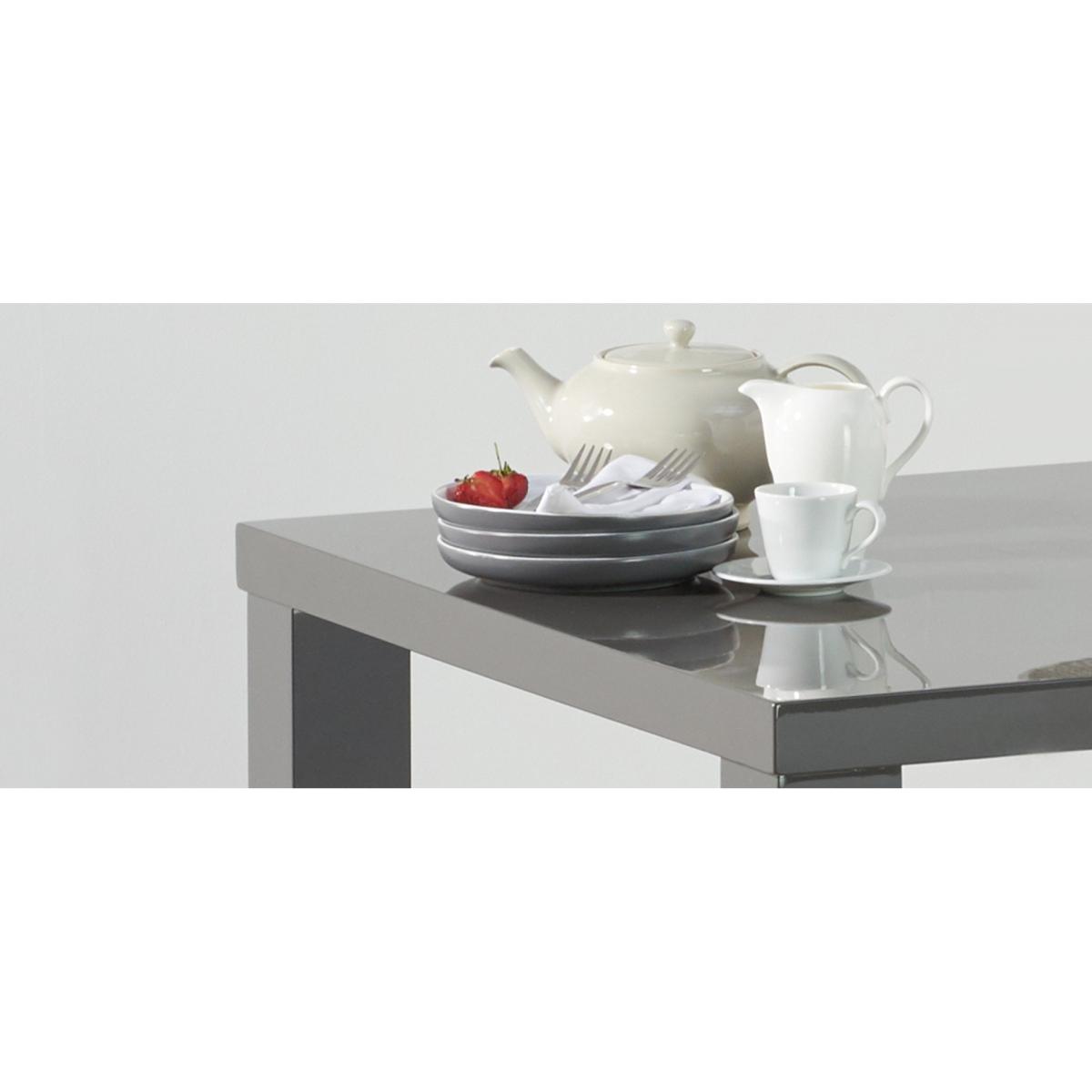 Seattle 160cm Dark Grey High Gloss Dining Table with 8 Black Vigo Chairs – image 15
