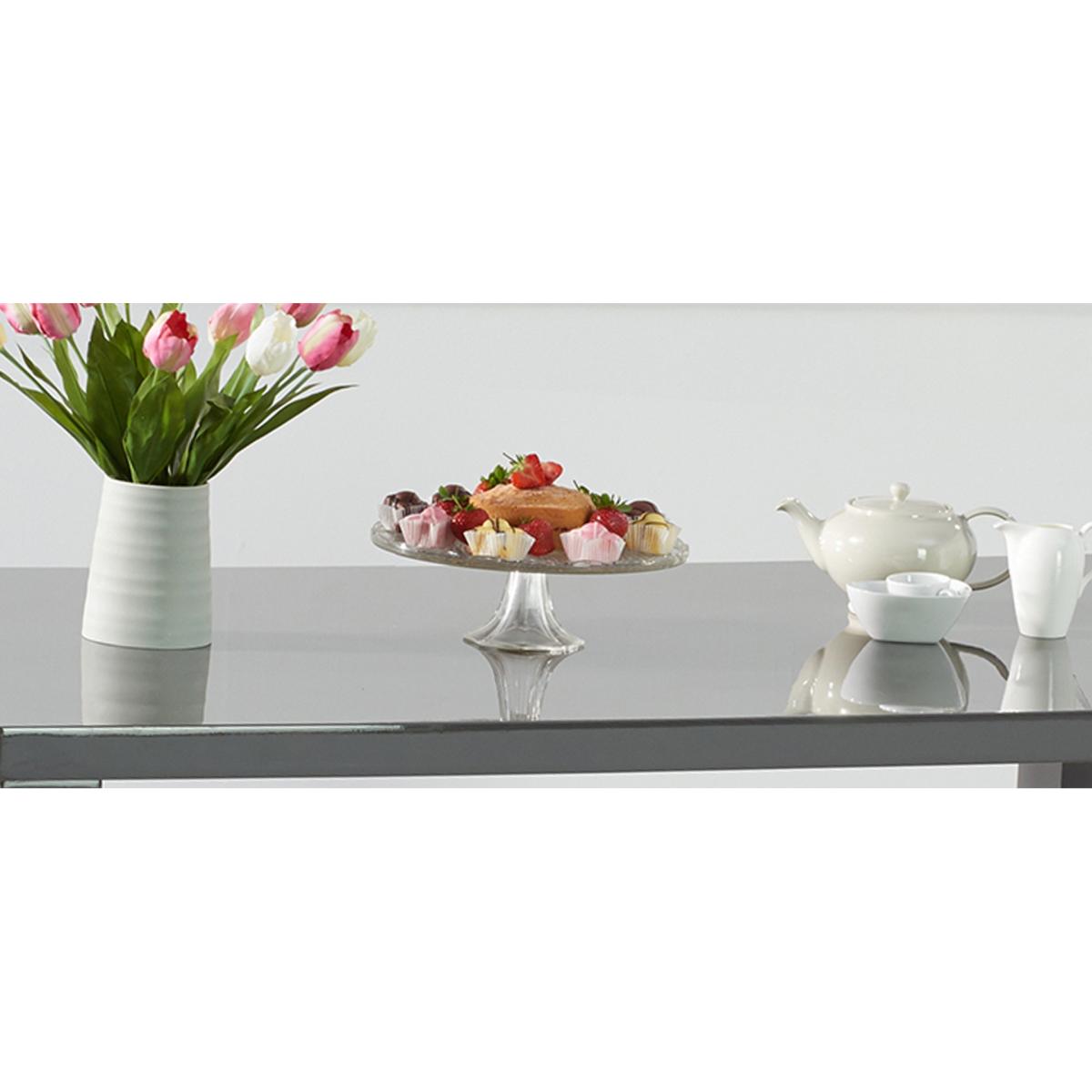Seattle 160cm Dark Grey High Gloss Dining Table with 8 Black Vigo Chairs – image 16