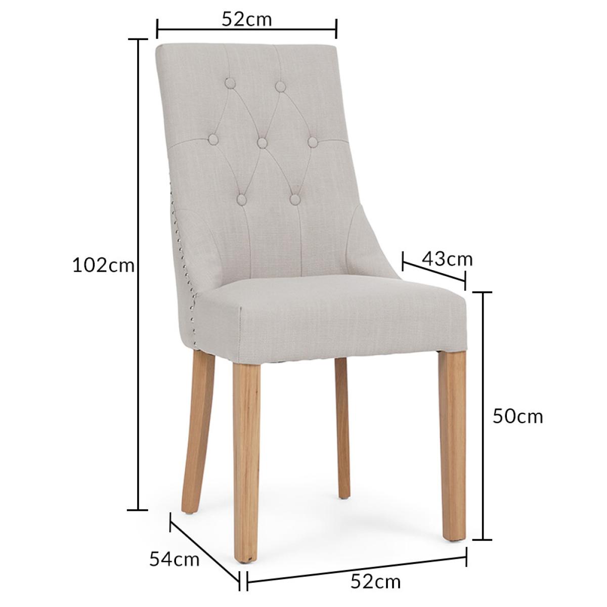 Helmsley 150cm Solid Oak Round Pedestal Dining Table With 6 Natural Beatrix Fabric Chairs – image 20