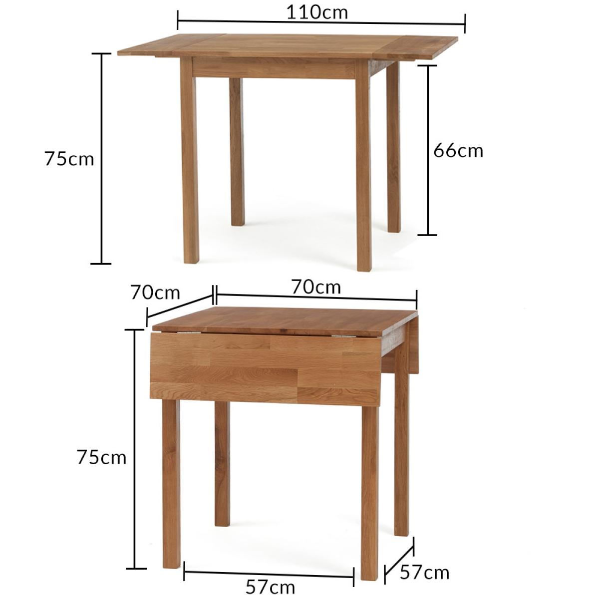 Oxford 70cm Solid Oak Extending Dining Table With 4 Grey Hudson Faux Leather Chairs – image 20