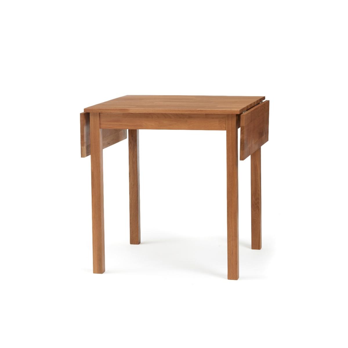 Oxford 70cm Solid Oak Extending Dining Table With 4 Grey Hudson Faux Leather Chairs – image 7