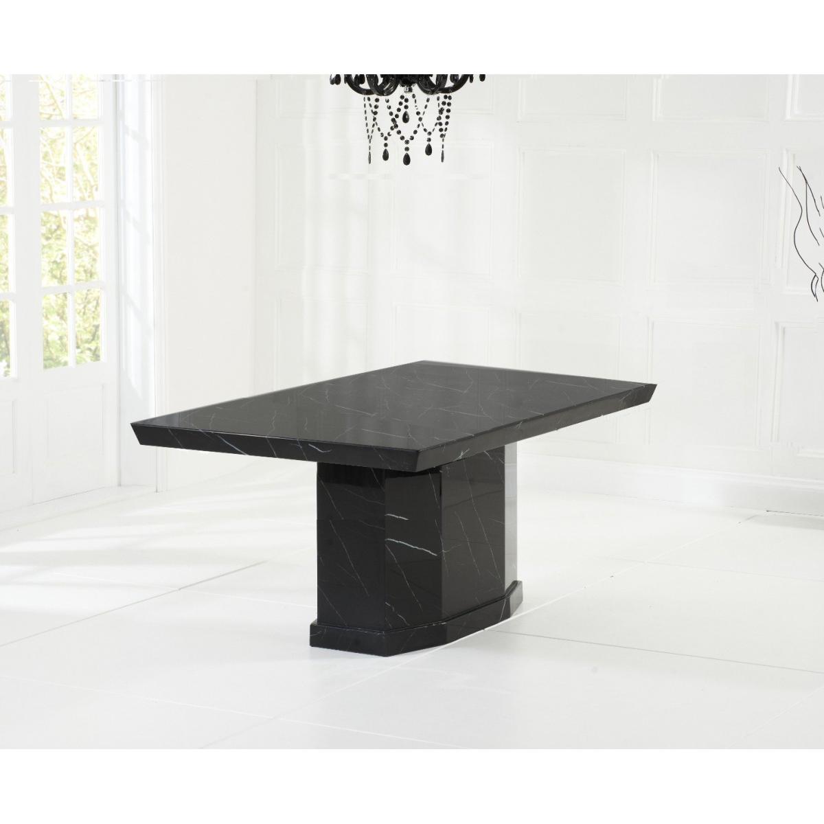 Carvelle 160cm Black Pedestal Marble Dining Table – image 2