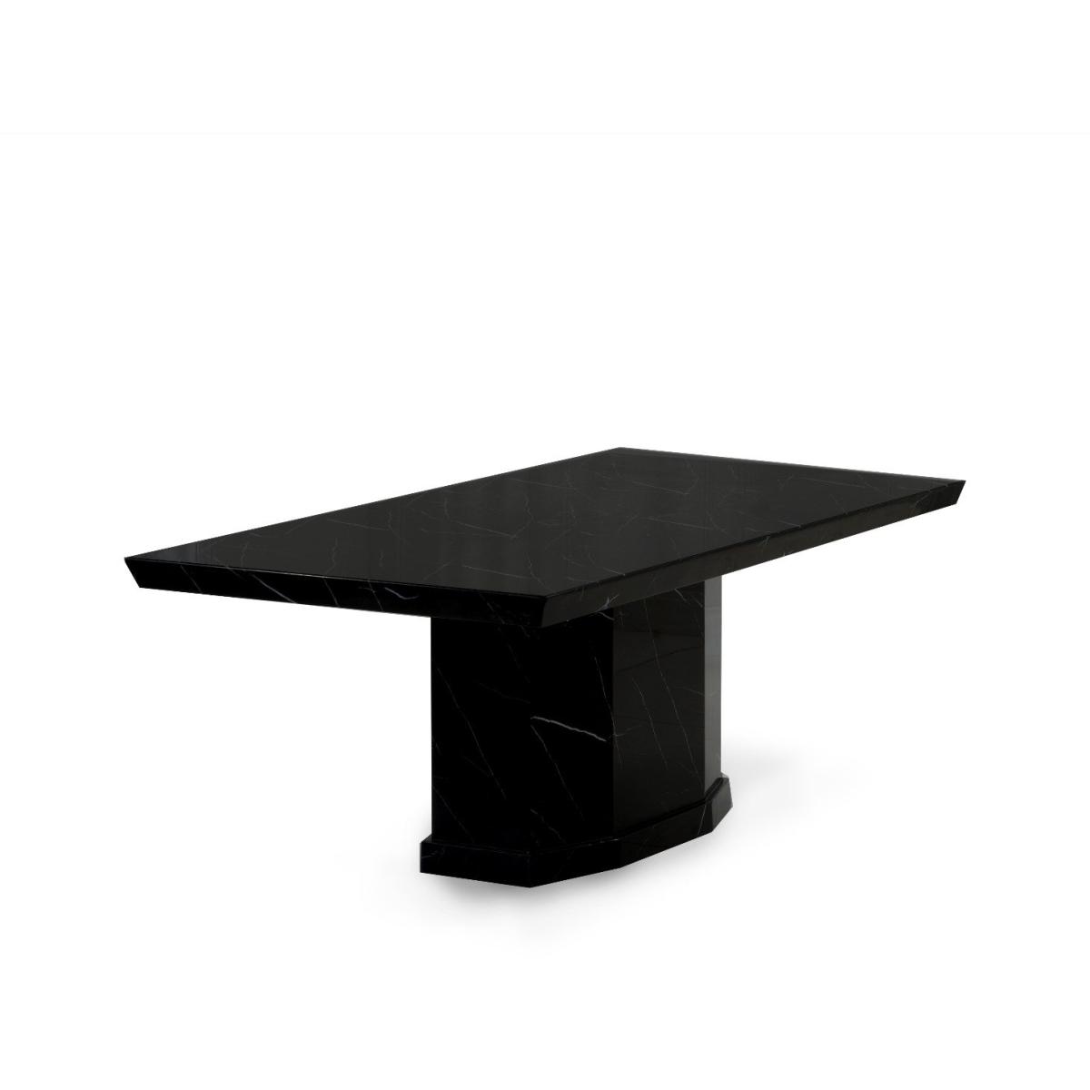Carvelle 160cm Black Pedestal Marble Dining Table – image 4